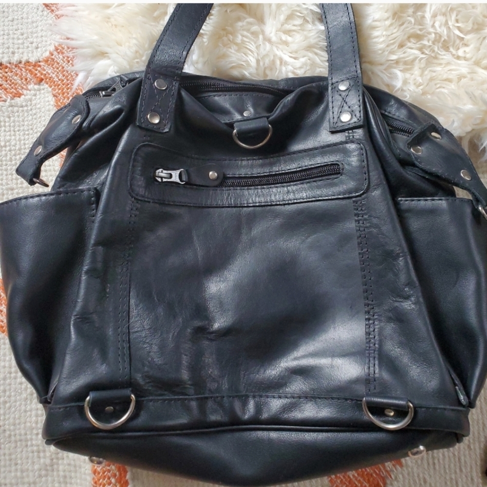 Nena and Co Leather Bag Medium Convertible Carry - Picture 2 of 4